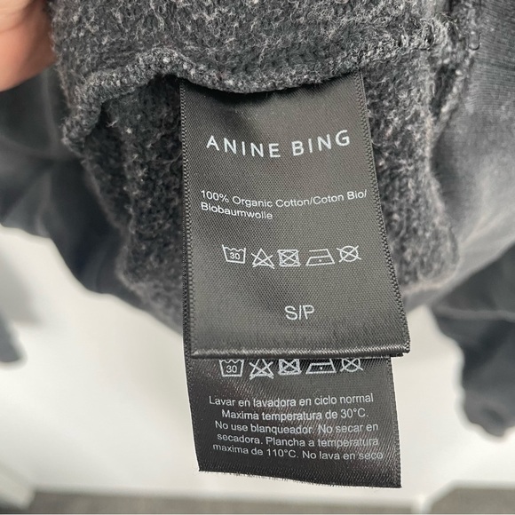 Anine Bing Ramona Stardust Sweatshirt Washed Black Size Small - Picture 6 of 10